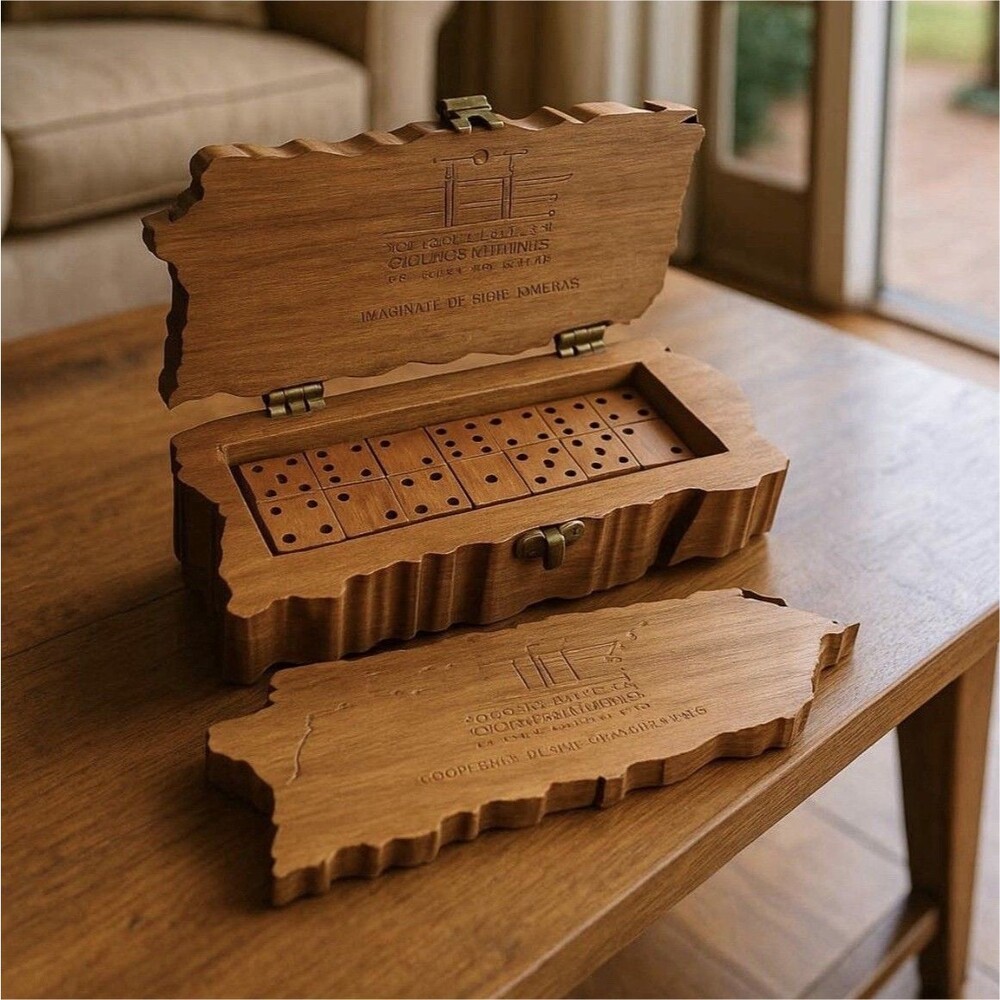 Cooperativa de Seguros Multiples Puerto Rico Handmade Wooden Domino Box